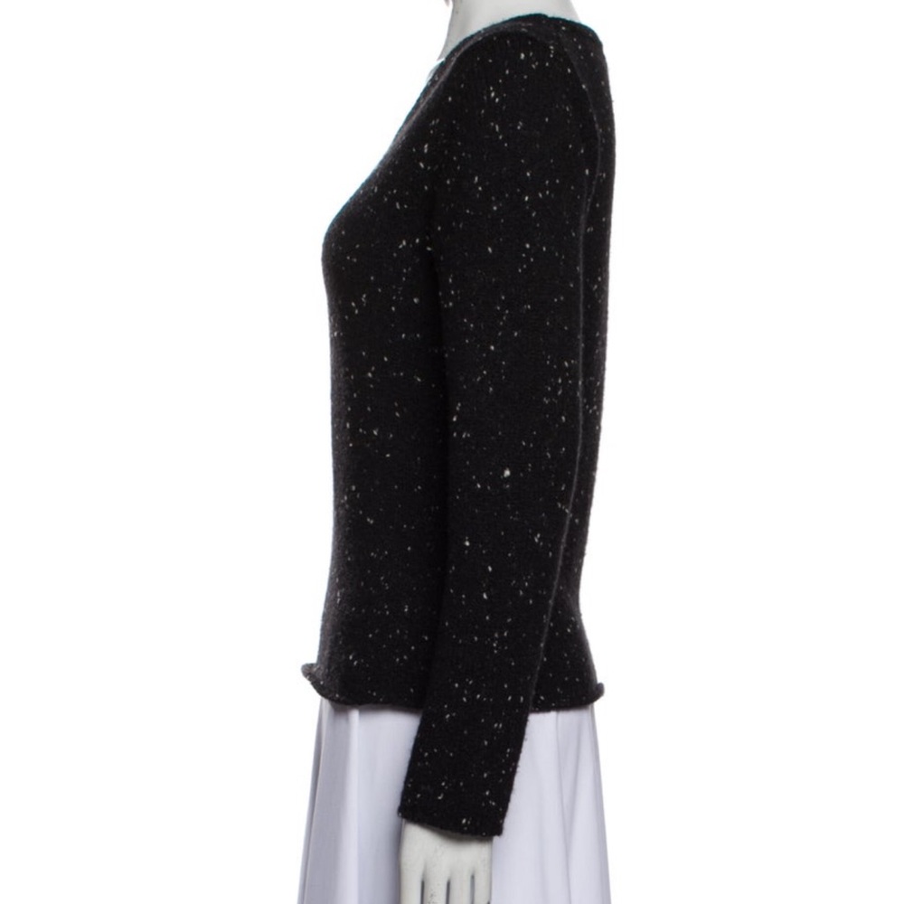 Burberry London virgin wool and cashmere Black Speckled v-neck Sweater - Picture 2 of 9